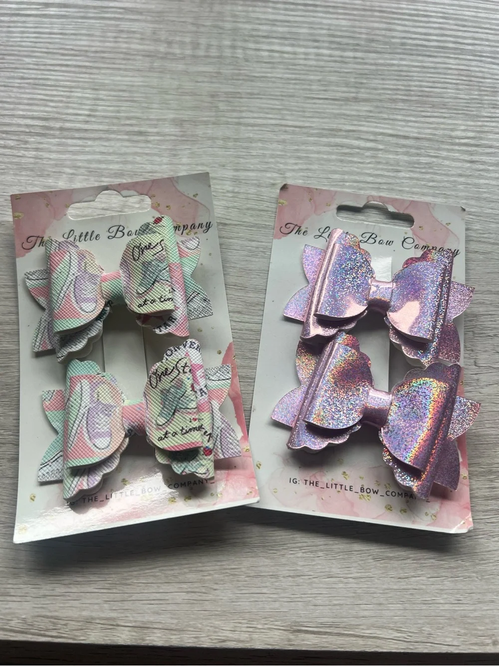 Kids Glitter Pink Bow Clips - Sparkle Pair